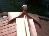 Rear view copper ridge cap and decorative three way terminal