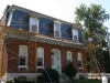 Vermont Grey-black slate with permanent green and red medallion